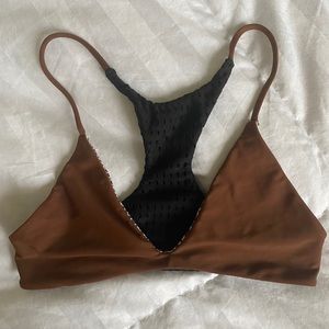 Acacia black and brown swim top